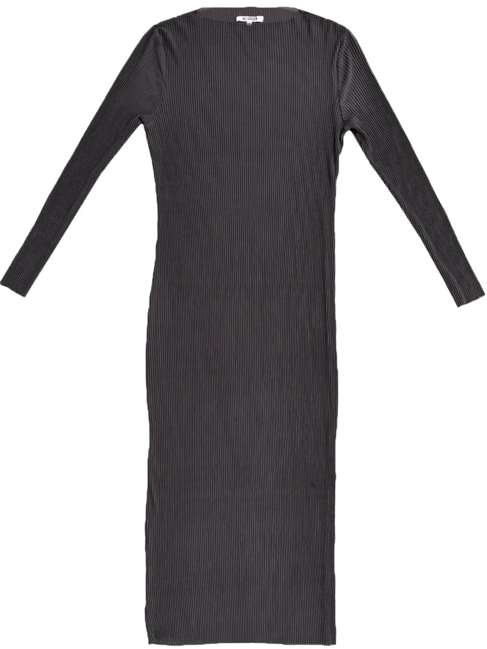 Ribbed Long Sleeve Maxi Dress - Black